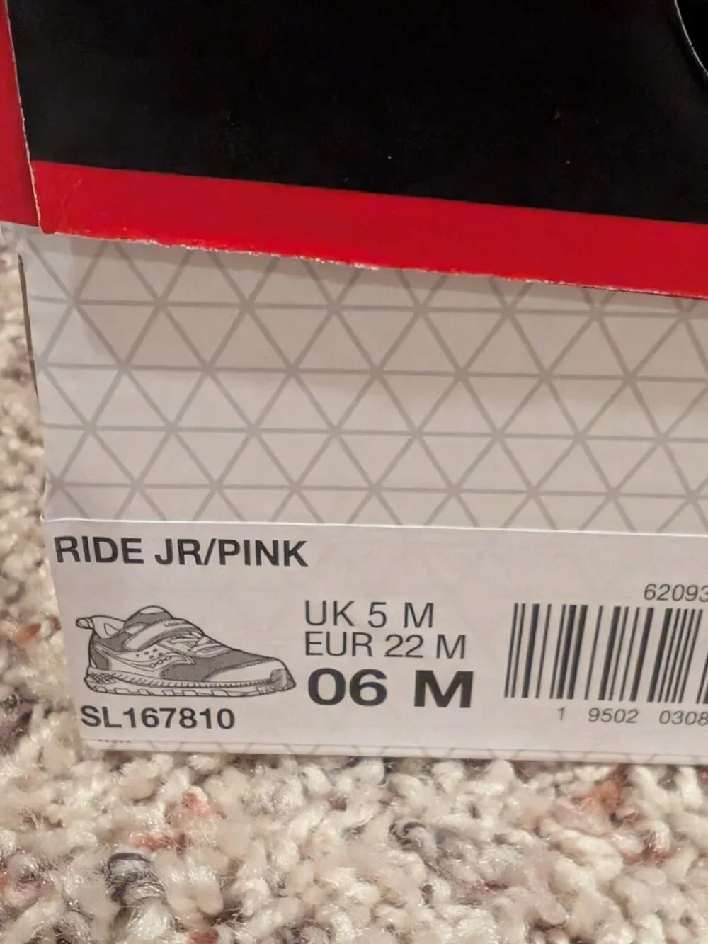 Saucony Ride Jr (Toddler/Little Kid) 6M Pink